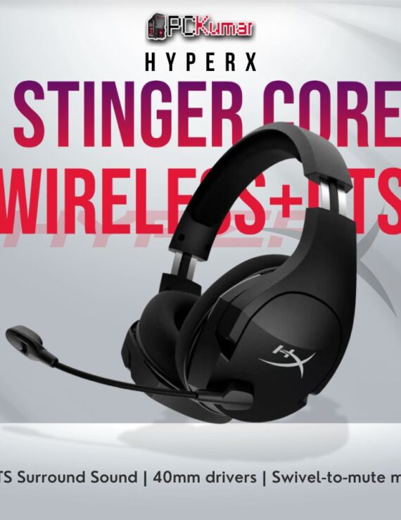 HyperX Stinger Core Wireless DTS gaming headset with DTS Headphone:X and long battery life.