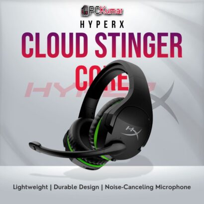 HyperX Cloud Stinger Core gaming headset with lightweight build and clear audio.