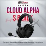 HyperX Cloud Alpha S Black headset with 7.1 surround sound and bass adjustment.