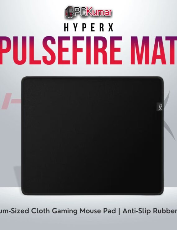 HyperX Pulsefire Mat Cloth M gaming mouse pad with smooth surface and non-slip base.