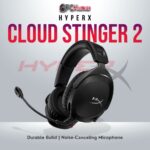 HyperX Cloud Stinger 2 Wired GAM gaming headset with 50mm drivers and noise-canceling mic.