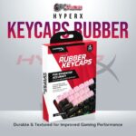 HyperX Rubber Keycaps Pink US layout with textured anti-slip design.