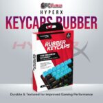 HyperX Rubber Keycaps Blue US layout with anti-slip surface for gaming.