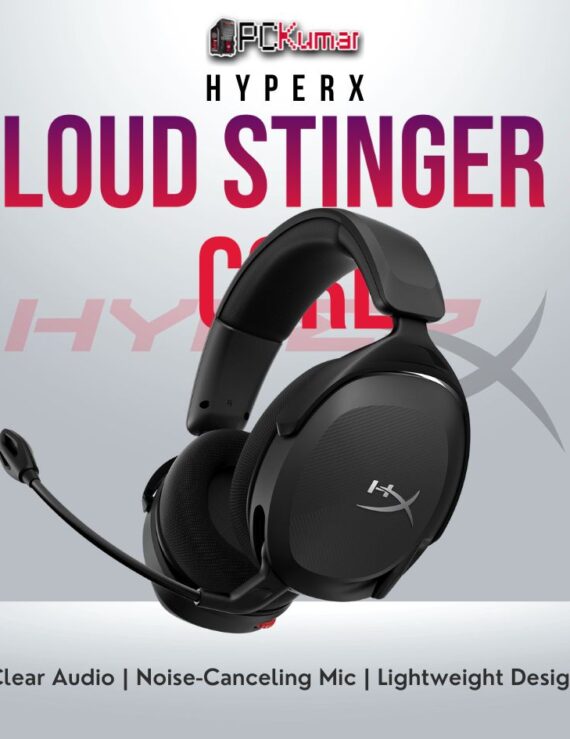 HyperX Cloud Stinger 2 Core GAM headset with 40mm drivers and noise-canceling mic.