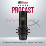 HyperX ProCast condenser microphone with cardioid polar pattern and XLR interface.