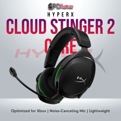 HyperX CloudX Stinger 2 Core Black headset with 50mm drivers for Xbox gaming.