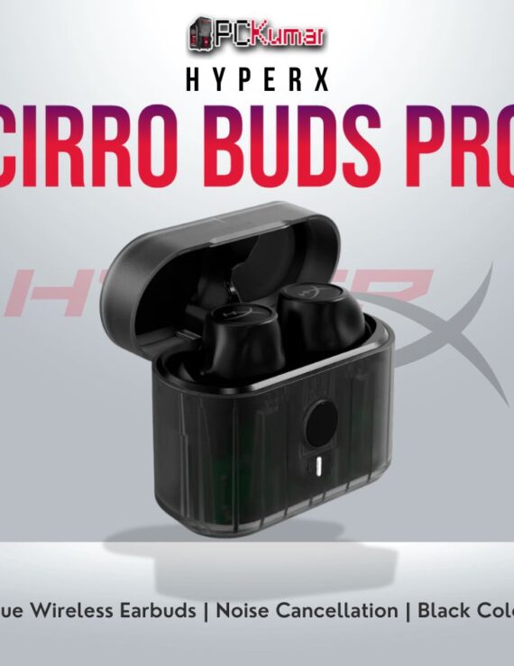 HyperX Cirro Buds Pro True Wireless Black earbuds with noise-canceling technology.