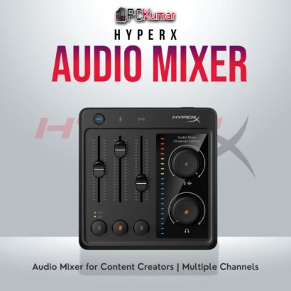HyperX Audio Mixer with multiple channels and customizable controls for creators.