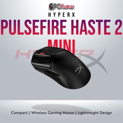 HyperX Pulsefire Haste 2 Mini Wireless Black mouse with lightweight design and 26,000 DPI sensor.
