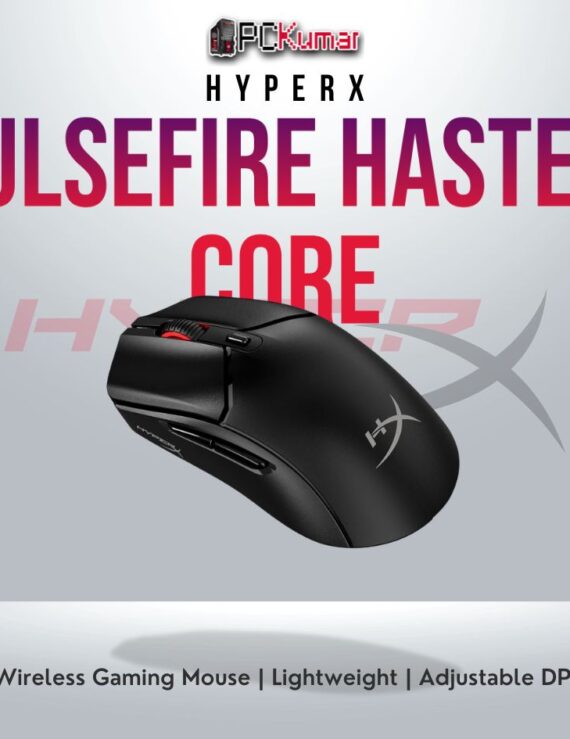 HyperX Pulsefire Haste 2 Core Wireless Black mouse with 26,000 DPI and lightweight design.
