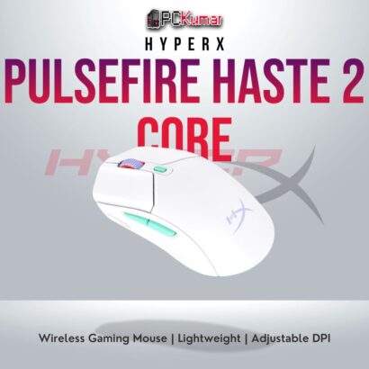 HyperX Pulsefire Haste 2 Core Wireless White mouse with 26,000 DPI and long battery life.