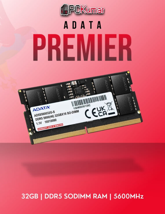 ADATA DDR5 RAM 32GB 5600MHz SODIMM for high-capacity laptop use.