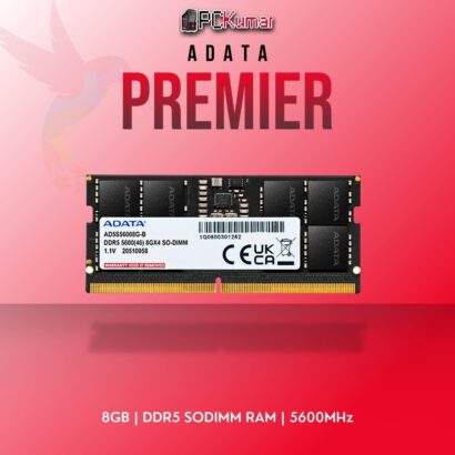 ADATA DDR5 RAM 8GB 5600MHz SODIMM for entry-level laptop performance.