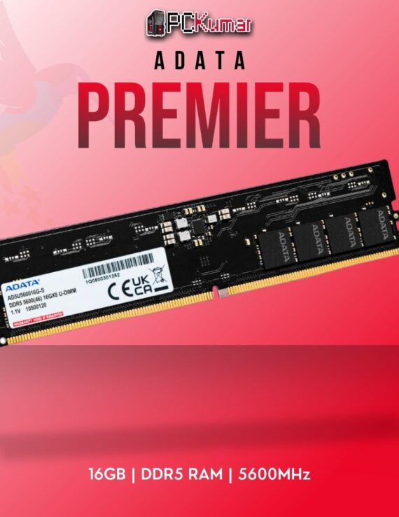 ADATA DDR5 RAM 16GB 5600MHz with compact and durable design.