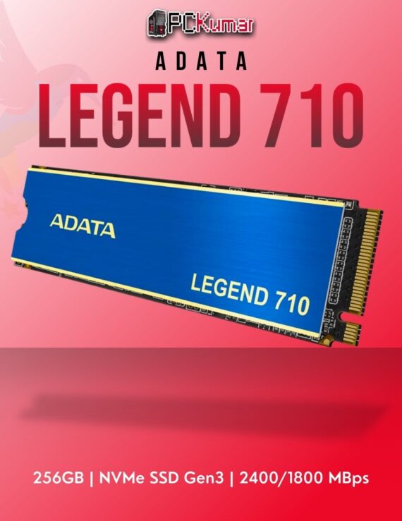 ADATA LEGEND 710 256GB NVMe SSD Gen3 with 2400MB/s speed for entry-level storage needs.