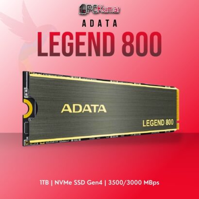ADATA LEGEND 800 1TB NVMe SSD Gen4 with 3500MB/s read speed for gaming and creative tasks.