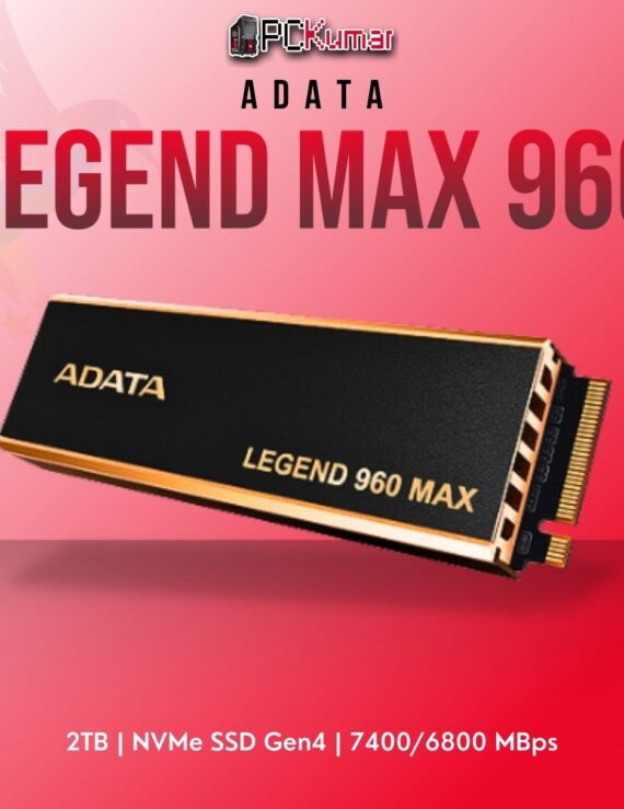 ADATA LEGEND MAX 960 2TB NVMe SSD Gen4 with 7400MB/s read speed for demanding workloads.