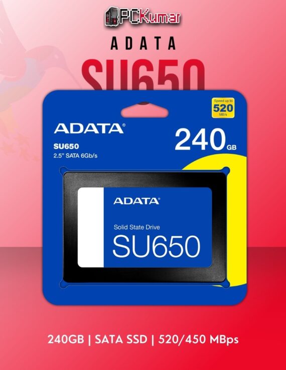 ADATA SU650 240GB SATA SSD with 520MB/s speed for basic computing and storage needs.