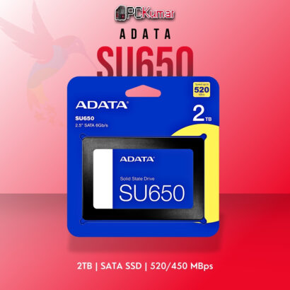 ADATA SU650 2TB SATA SSD with 520MB/s speed for professional storage needs.