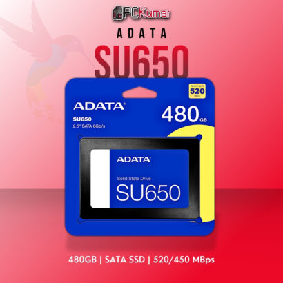 ADATA SU650 480GB SATA SSD with 520MB/s read speed for enhanced system performance.