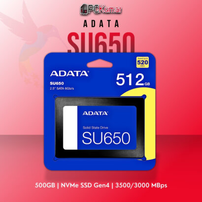 ADATA SU650 512GB SATA SSD with 520MB/s speed for everyday computing tasks.
