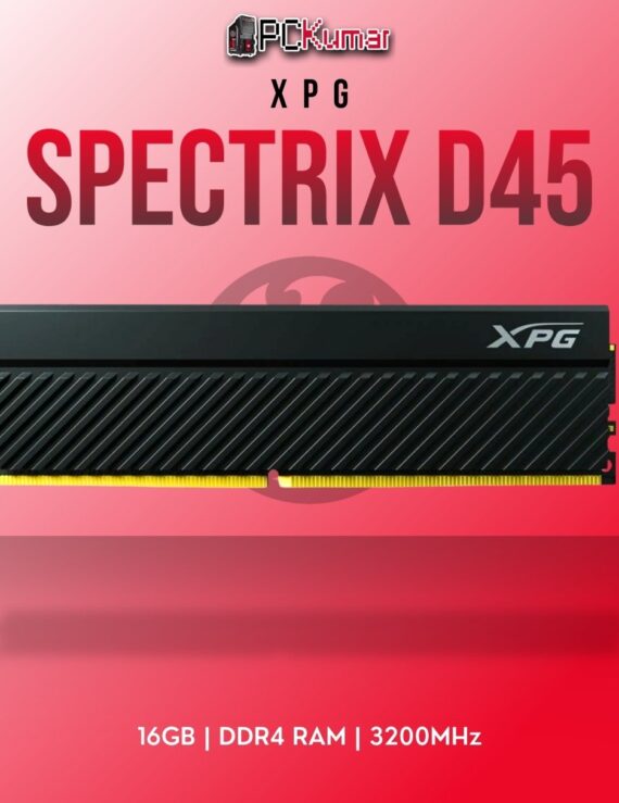 XPG DDR4 RAM 16GB 3200MHz D45 with black heat spreaders for reliable performance.