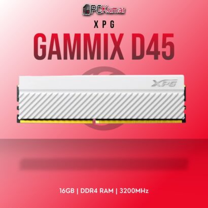XPG DDR4 RAM 16GB 3200MHz D45 Desktop White with efficient heat spreaders for reliable performance.