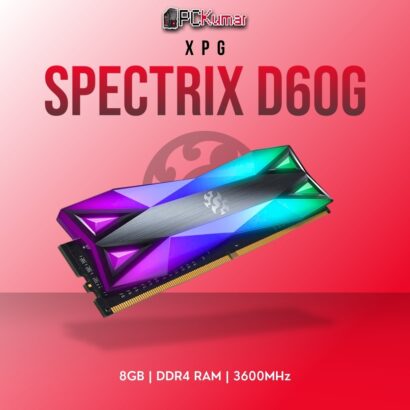 XPG DDR4 RAM 8GB 3600MHz ST60 RGB with sleek heat spreaders and dynamic lighting.