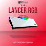 XPG DDR5 RAM 16GB 5600MHz Lancer RGB White with vibrant lighting and sleek design.