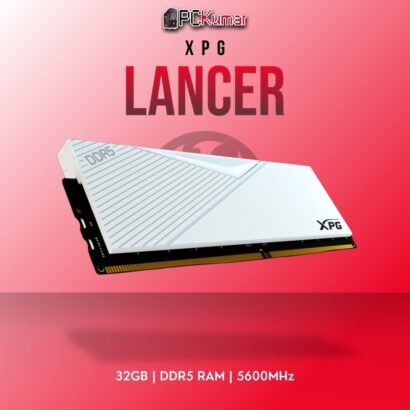 XPG DDR5 RAM 32GB 5600MHz Lancer White Non-RGB with sleek heat spreaders.