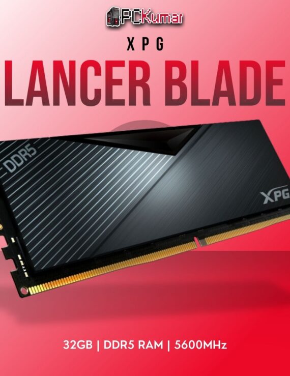 XPG DDR5 RAM 32GB 5600MHz LANCER BLADE BLK with premium black heat spreaders.