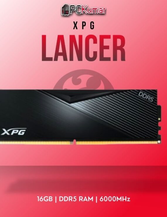 ADATA DDR5 RAM AX5U6000C3016G-CLABK 16GB 6000MHz with black heat spreader.