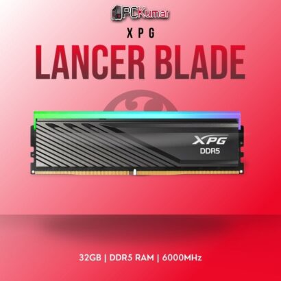 ADATA DDR5 RAM AX5U6000C3032G-CLABK 32GB kit with 6000MHz frequency and black design.