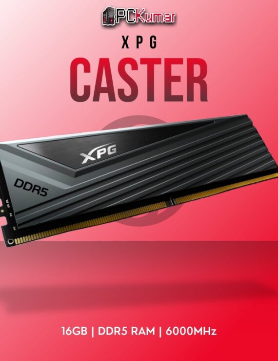 XPG DDR5 RAM 16GB 6000MHz Caster CL40 with efficient gray heat spreaders.