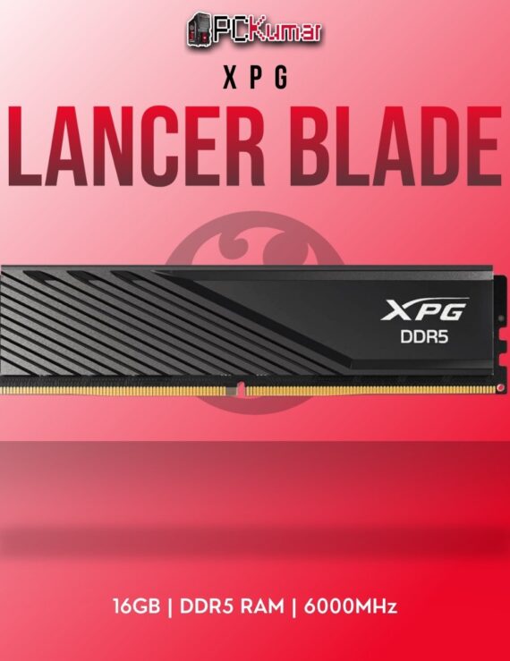 XPG DDR5 RAM 16GB 6000MHz LANCER BLADE BLK with sleek black design.