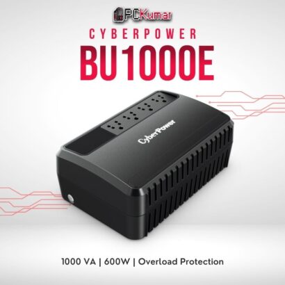CyberPower BU1000E-IN 1000VA UPS with AVR, overload protection, and compact design for small offices.