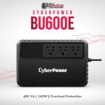CyberPower BU600E-IN 600VA UPS with compact design, AVR, and surge protection, ideal for home use.