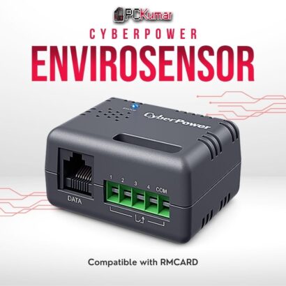 CyberPower EnviroSensor for temperature and humidity monitoring with easy installation and real-time tracking.