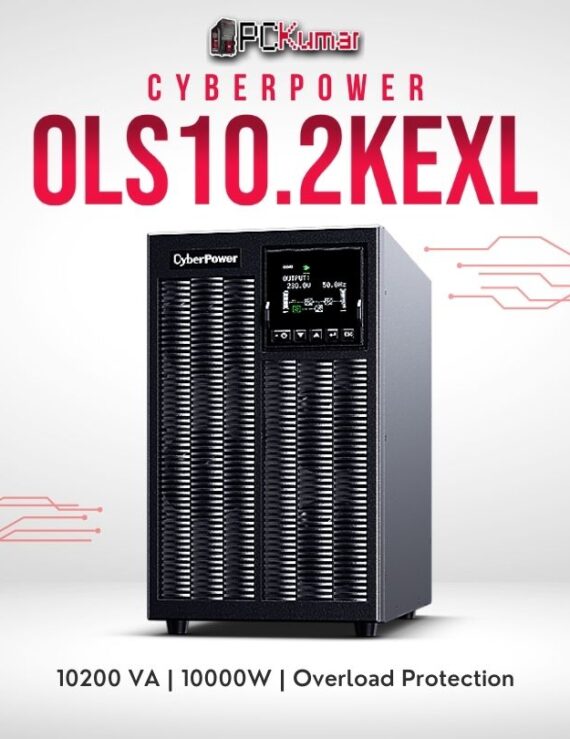 CyberPower OLS10.2KEXL 10200VA UPS with scalable runtime, pure sine wave, and industrial-grade power backup.