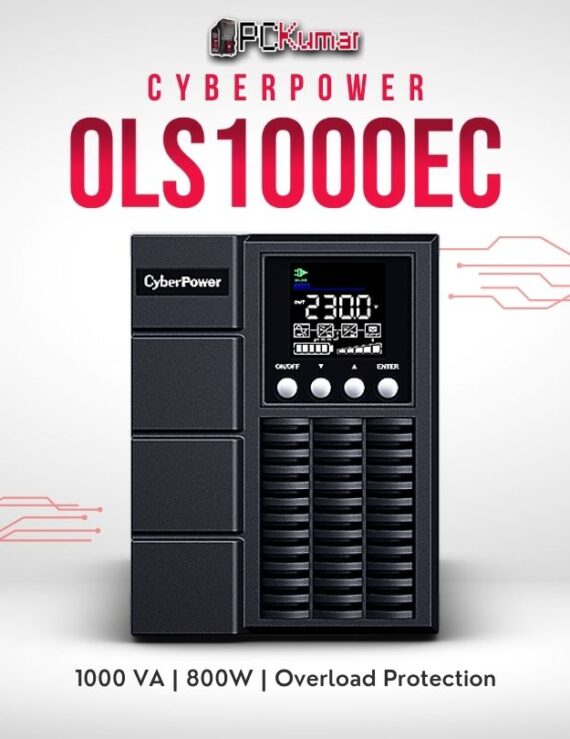 CyberPower OLS1000EC 1000VA UPS with double-conversion technology and rack/tower design.