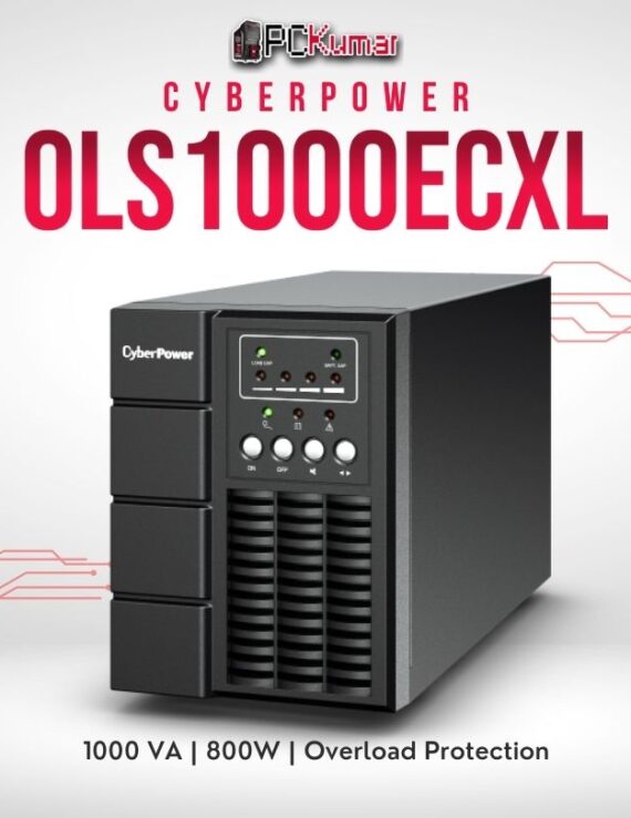 CyberPower OLS1000ECXL-IN 1000VA UPS with scalable runtime, external battery support, and double-conversion technology.