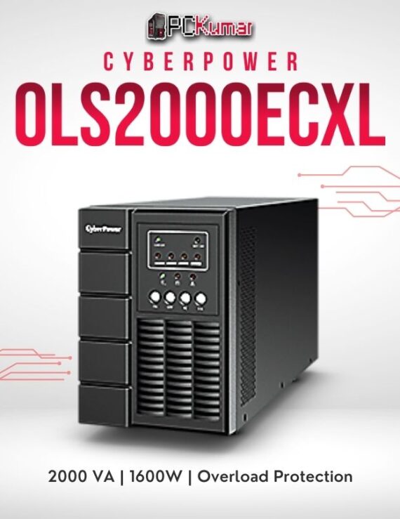 CyberPower OLS2000ECXL-IN 2000VA UPS featuring double-conversion, external battery support, and pure sine wave output.