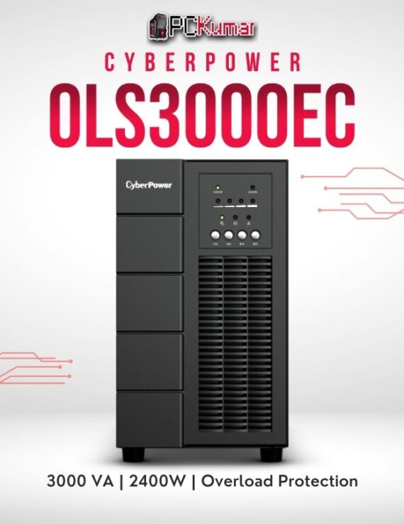 CyberPower OLS3000EC 3000VA UPS with expandable batteries, zero transfer time, and rack/tower versatility.