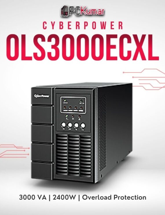 CyberPower OLS3000ECXL-IN 3000VA UPS with double-conversion technology, external battery support, and scalable runtime.