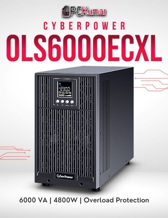 CyberPower OLS6000ECXL-IN 6000VA UPS with scalable runtime, external battery support, and clean power delivery.