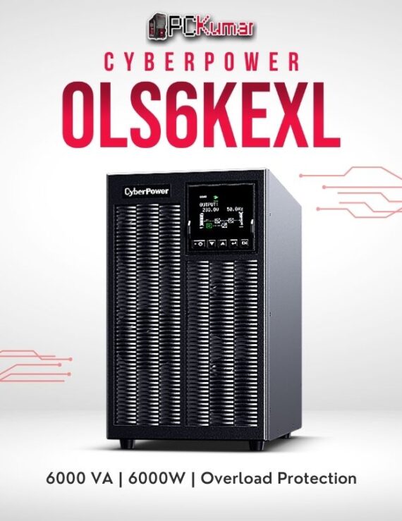 CyberPower OLS6KEXL 6000VA UPS with high-capacity backup, external battery compatibility, and robust design.