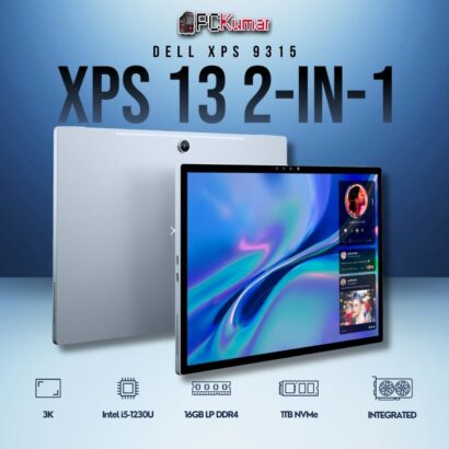 Dell XPS 13 2-in-1 (9315) laptop featuring Intel i5-1230U, 16GB RAM, 1TB SSD, and 13.0" 3K Touch Display with Stylus support.