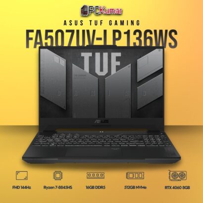 ASUS TUF A15 FA507UV-LP136WS laptop with Ryzen 7, RTX 4060, and 165Hz display.