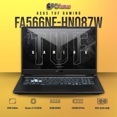 ASUS TUF A15 FA566NF-HN087W with Ryzen 5, RTX 2050, and RGB keyboard.