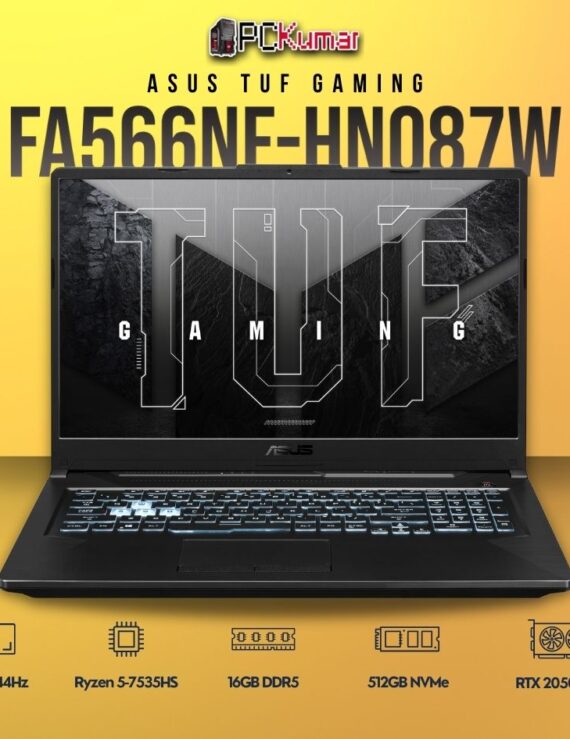 ASUS TUF A15 FA566NF-HN087W with Ryzen 5, RTX 2050, and RGB keyboard.
